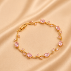 Pink Tulip Crystal Bracelet