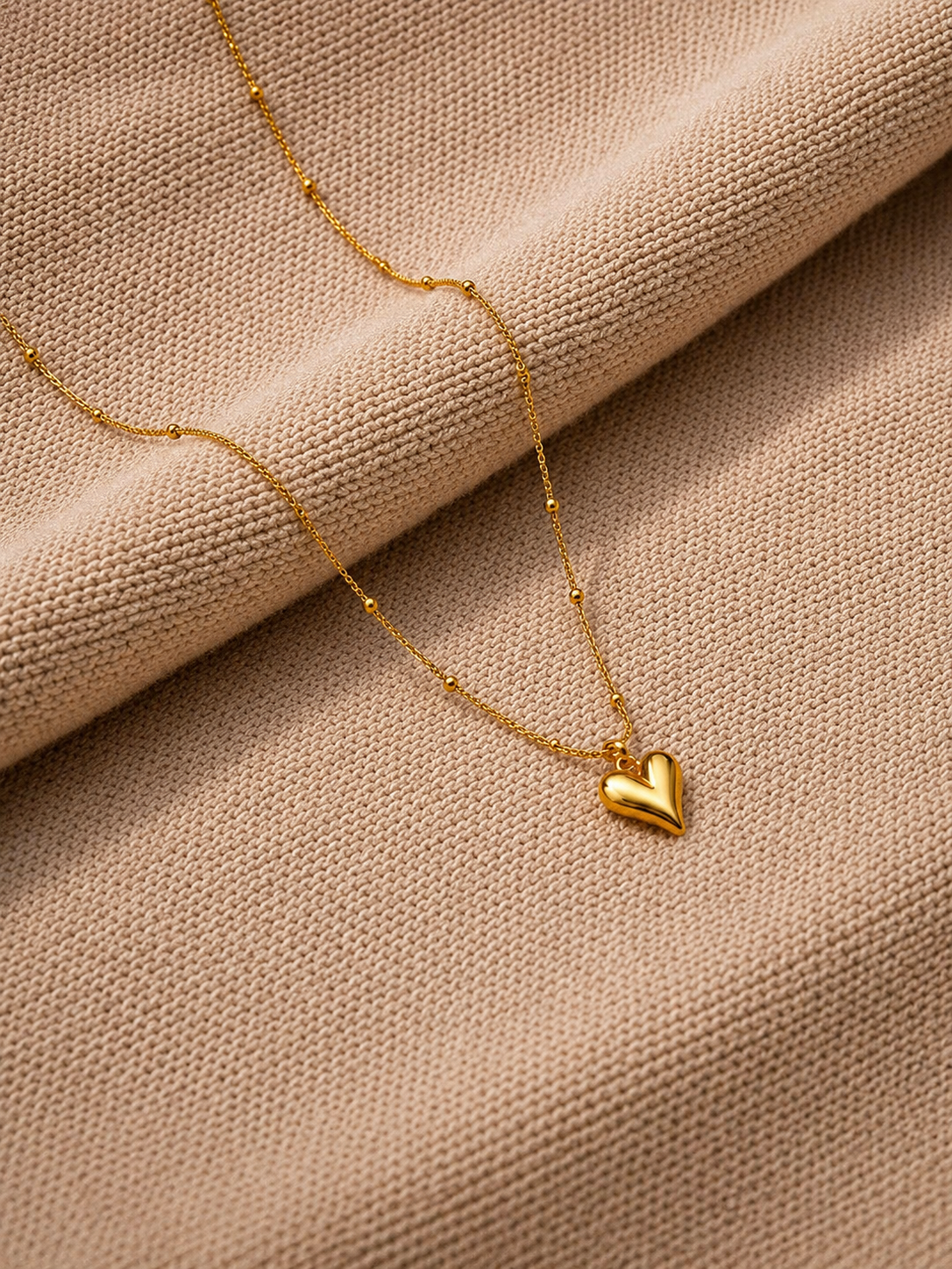 Golden Heart Pendant Necklace