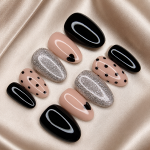 elegant-black-nude-glitter-press-on-nails
